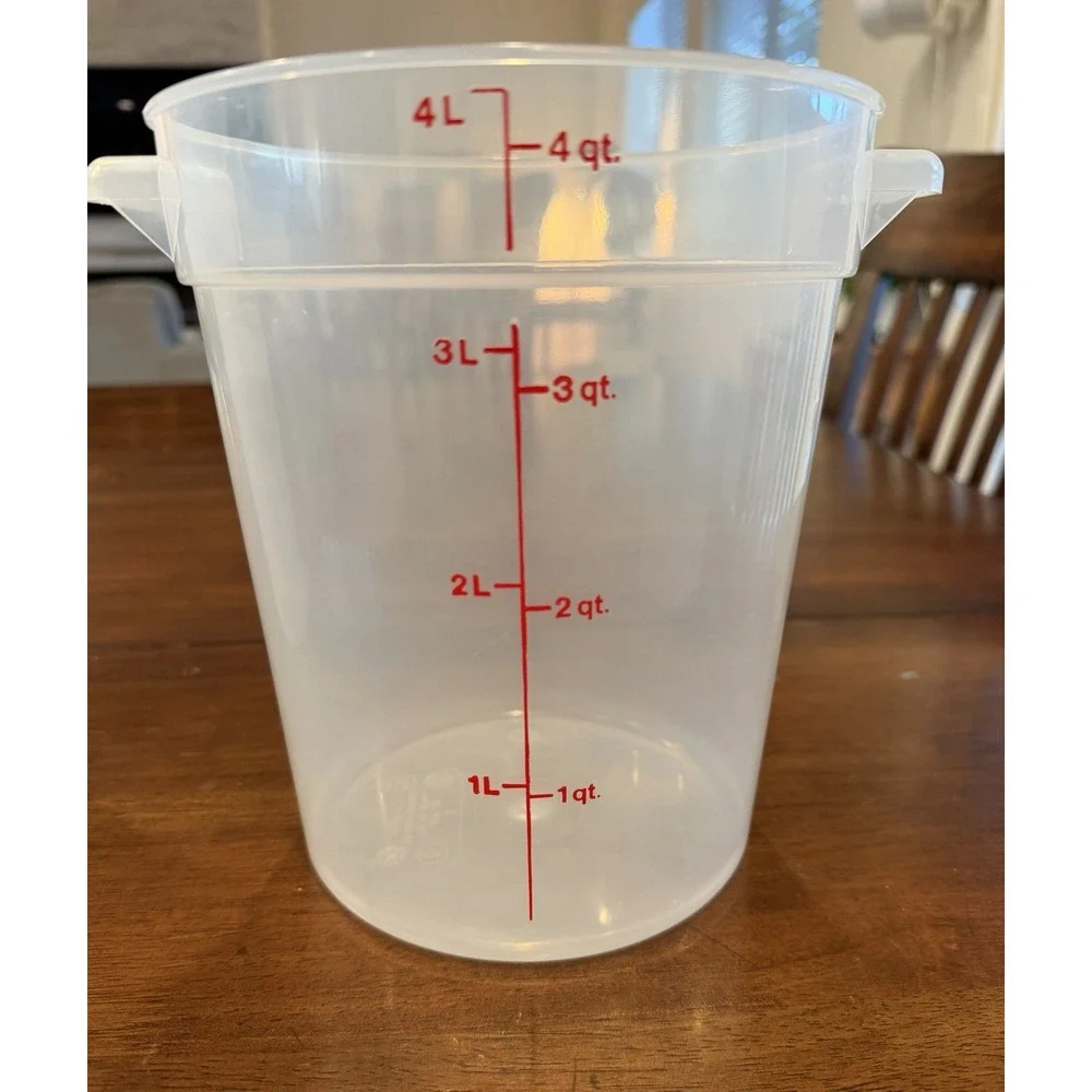 Cambro Food Storage Containers Clear Round Plastic 1, 2 & 4 Qt Lot of 18